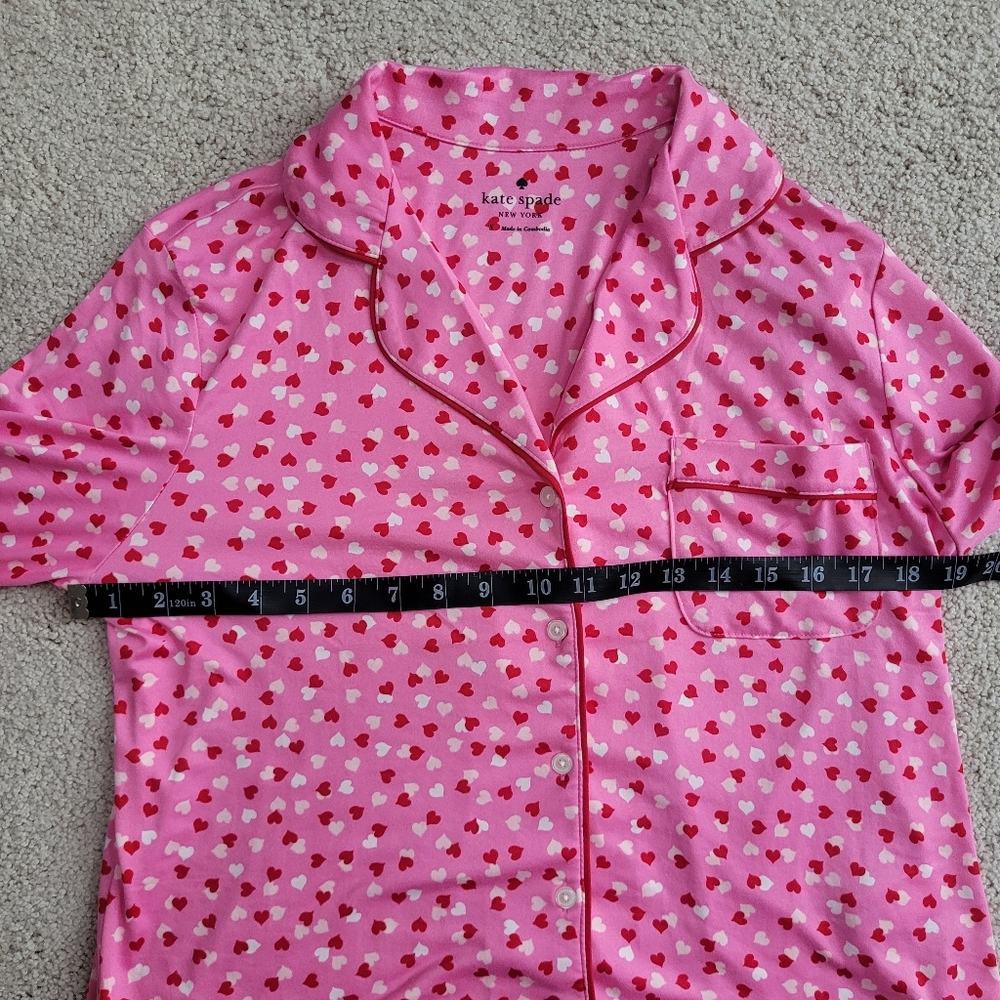 NWOT Kate Spade New York Pink Heart Long Sleeve Pajama Set Size S - Picture 4 of 9
